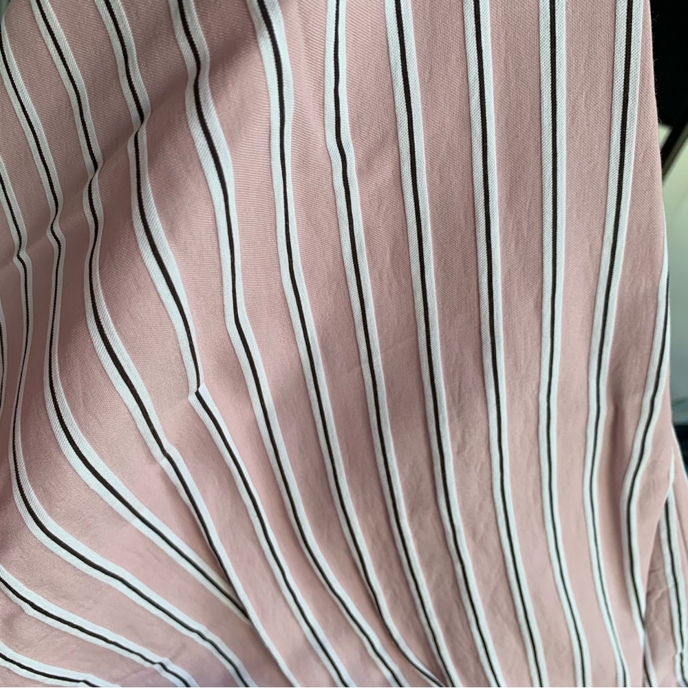 Tibi Striped drawstring gathered Trousers pale pink - Picture 12 of 14
